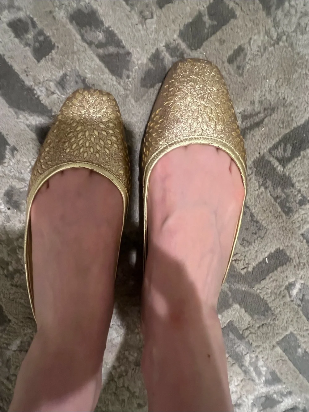 Jimmy Choo Gold Embellished Flats